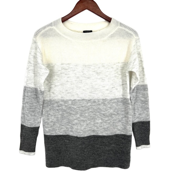 Talbots Tops - Talbots Womens Size Small Petite White Gray Sweater Blouse Shirt Top Christmas